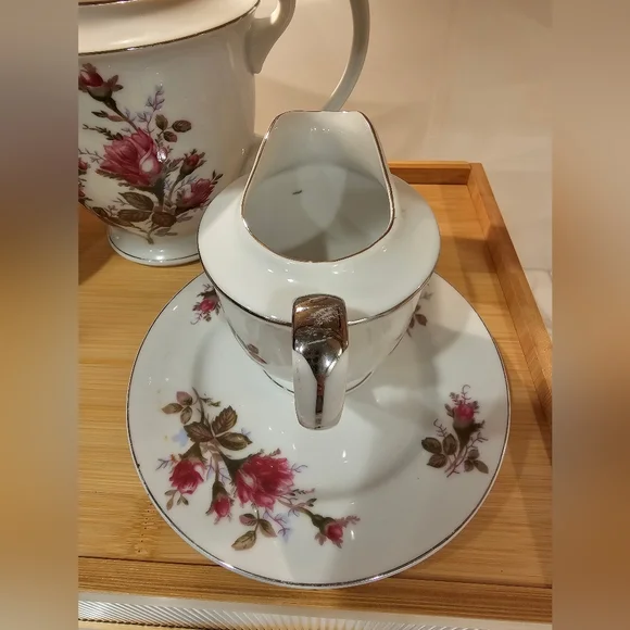 Not for sale Vintage 50s/60s Meiko Tea Rose Floral Tea Set - Picture 11 of 16